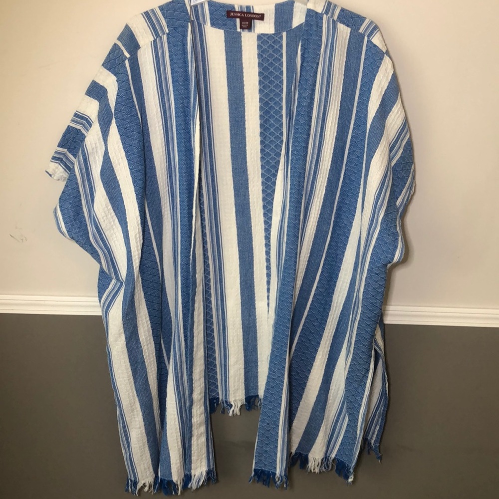 Jessica London Blue and White Striped Top
